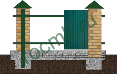 Кирпичные столбы на ленте