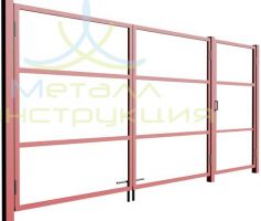 Каркас ворот с калиткой рядом