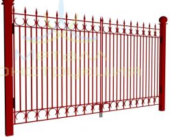 Распашные ворота с элементами ковки